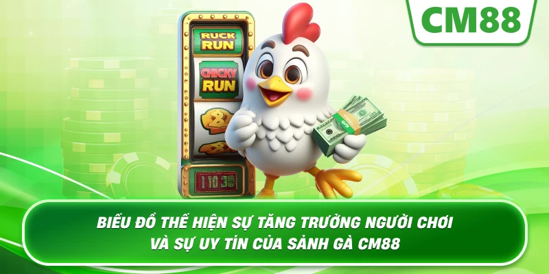 Biểu đồ thể hiện sự tăng trưởng người chơi và sự uy tín của sảnh gà CM88